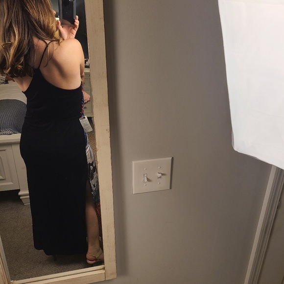 NWT Long Feather Print Dress - Picture 3 of 5